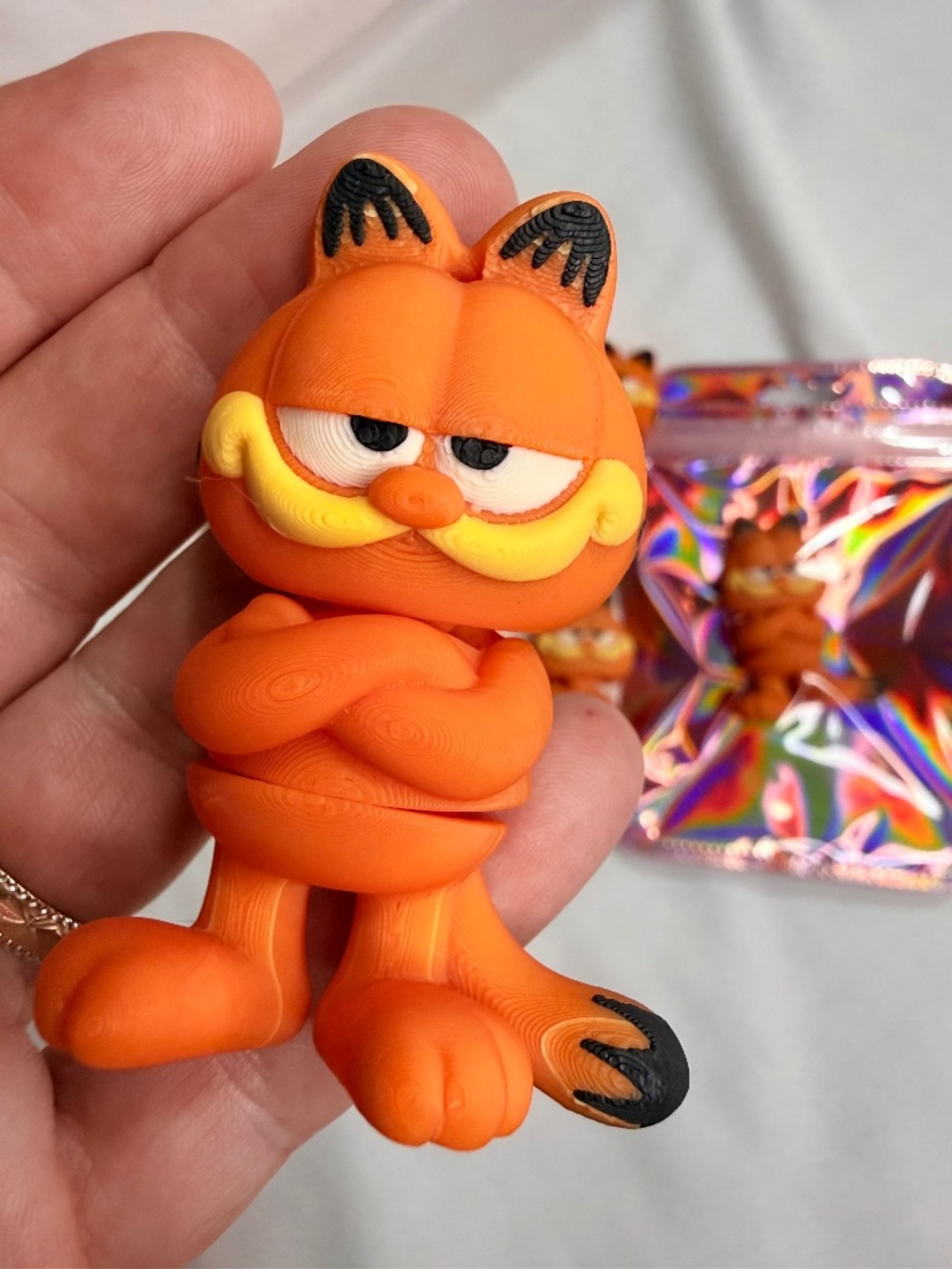 Garfield 3D Printed Keychain Orange Cat Figure Cute Bag Charm